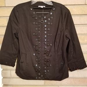 Joan Rivers Black Beaded Blazer Size 12